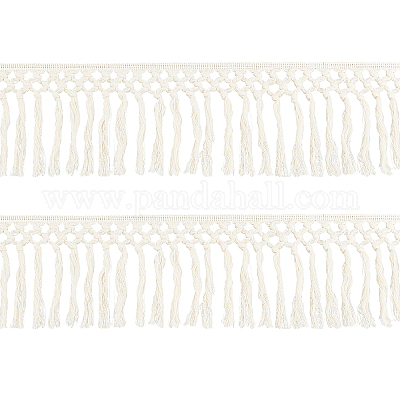 BENECREAT 3.66m x 14cm Wide Cotton Tassel Fringe Trim, Costume Accessories  Fringe Trim for DIY Sewing Craft Curtain Furniture Decoration