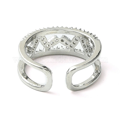 Кольцо из латуни с микропаве из кубического циркония RJEW-Z033-09B-1