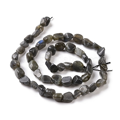 Натуральные нити бус из ларвикита G-A208-08-1