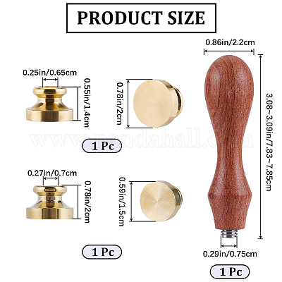 2 шт. 2 стиля пустых восковых печатей латунных штампов головок KK-CP0001-03B-1