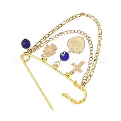 Булавки для килта с синим эмалевым сплавом от сглаза JEWB-BR00197-1