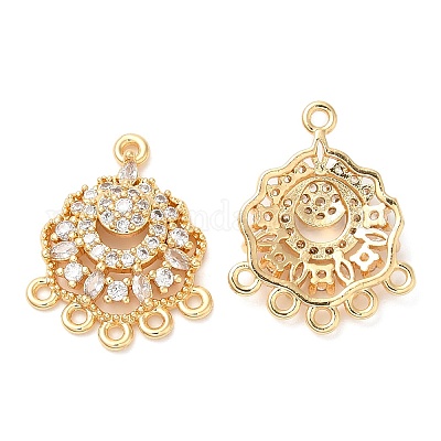 Латунь со стеклянными звеньями для компонентов люстры KK-B074-23G-1