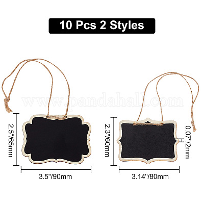 10 шт. 2 пустых деревянных мини-доски для вывесок AJEW-DR0001-18-1