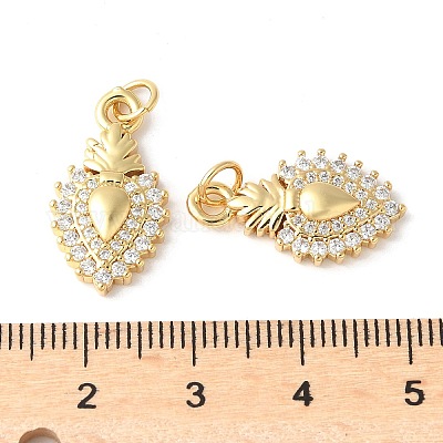 Латунные микропаве прозрачные подвески с фианитом ZIRC-I071-06G-1