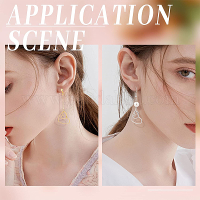 Набор для самостоятельного изготовления сережек-сердечек из нержавеющей стали 304 DIY-DR0001-41-1