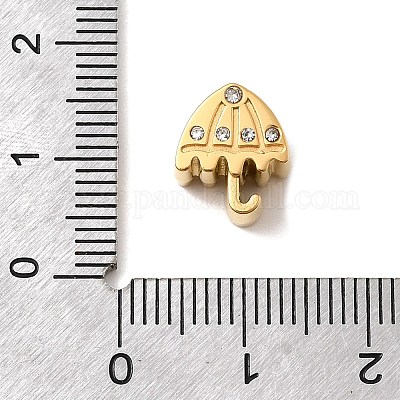 Европейские бусины из нержавеющей стали 304 со стразами STAS-D153-30G-1