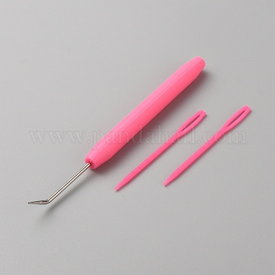 Игла для вязания крючком из пластика и железа с загнутым кончиком TOOL-WH0159-06D-1