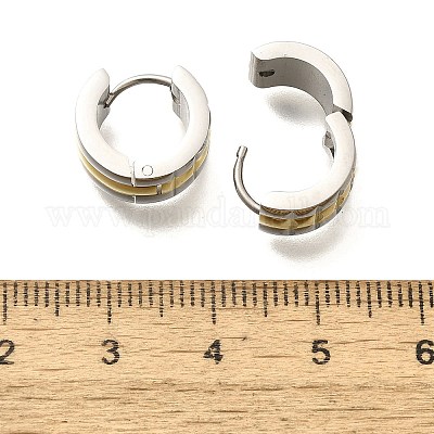 Серьги-кольца из нержавеющей стали 304 для женщин EJEW-C096-51GP-1