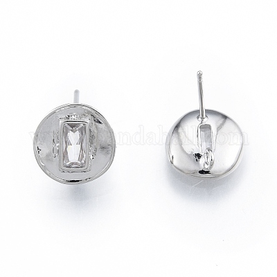 Латунные серьги-гвоздики из циркония KK-F841-13P-1