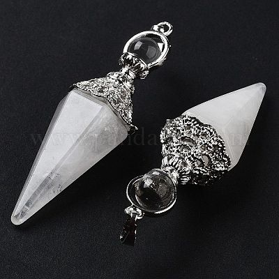 Натуральный кварцевый кристалл граненый конус горный хрусталь большие подвески G-P552-04P-03-1