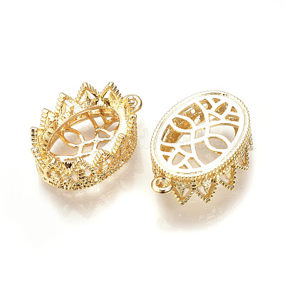 Латунные подвески кабошон с открытой спиной KK-R058-146G-1