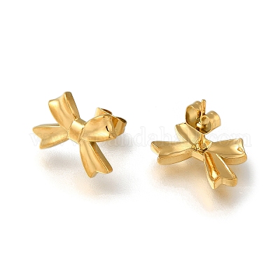 Серьги-гвоздики из нержавеющей стали 304 для женщин EJEW-F337-01G-01-1