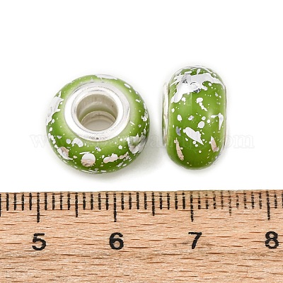 Европейские бусины-рондель из непрозрачной смолы RESI-Z046-03G-1