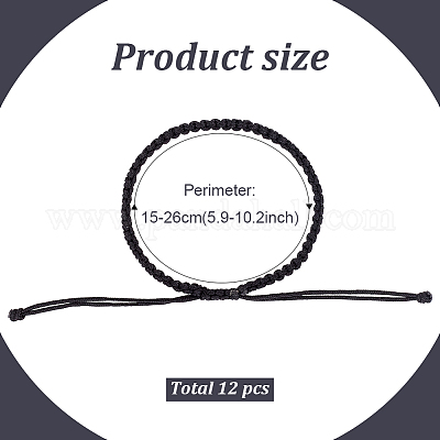 Набор из 12 браслета из нейлонового плетеного шнура BJEW-AN0001-58-1
