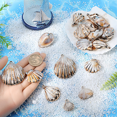 36 шт. 6 стиля акриловых имитационных ракушек подвески OACR-SC0001-96-1