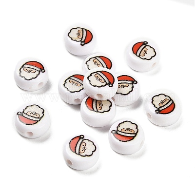 Непрозрачные акриловые бусины с рождественской тематикой OACR-R004-01K-1