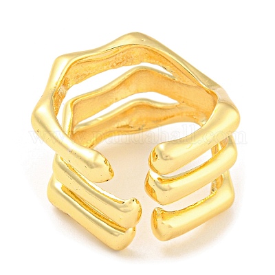 Стойка покрытие латунь череп открытые манжеты кольца RJEW-Q784-02G-1