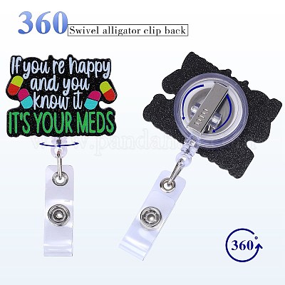 Выдвижная катушка для значков из блестящего пластика AJEW-SZ0002-44A-1