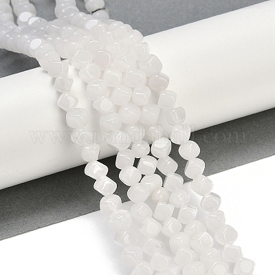 Бусины из натурального белого нефрита G-A257-A04-01-1