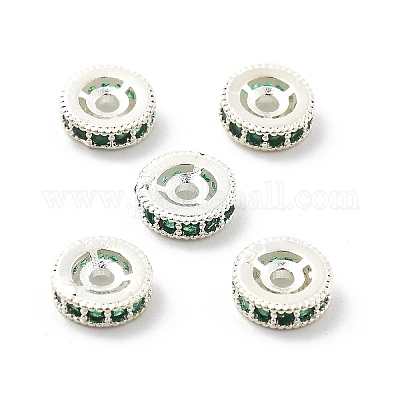 Латунные микро проложить кубического циркония бусы KK-R216-10B-S03-1