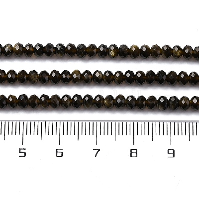 Естественный золотистый отлив обсидиан бисер пряди G-G139-B24-01-1