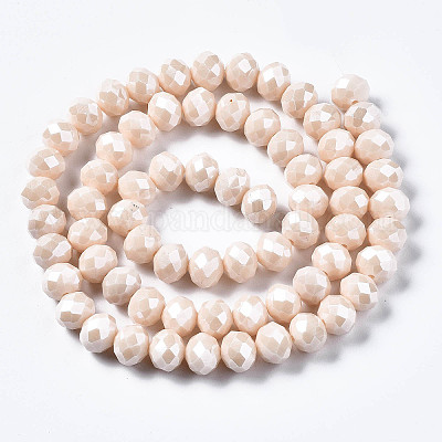 Стеклянные бусины с гальваническим покрытием  EGLA-A034-P4mm-A17-1