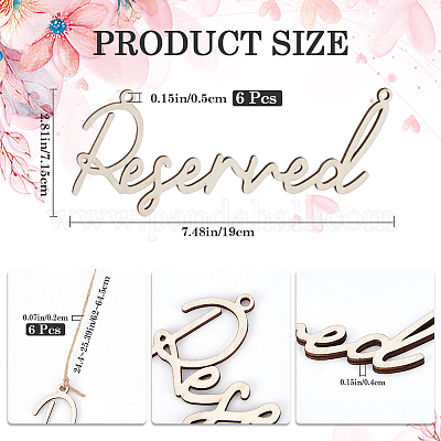 Деревянный знак зарезервированного места для сидения HJEW-WH0069-20A-1