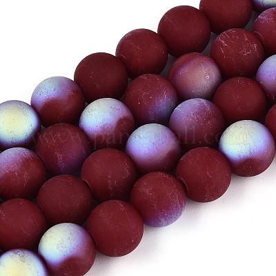 Нити из матовых непрозрачных стеклянных бусин GLAA-T032-P10mm-MBB05-1