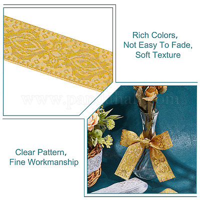 2 рулон двухцветной полиэстеровой жаккардовой цветочной ленты OCOR-HY0001-15-1