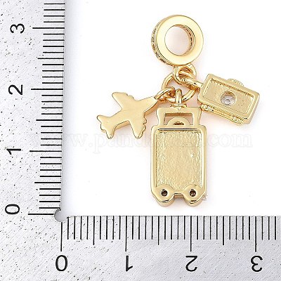 Стойка покрытие латунь кубический цирконий летние европейские подвески-шармы X-KK-P287-01A-G-1