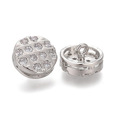 Пуговицы на хвостовике из латуни с микропейвом и прозрачным кубическим цирконием KK-H738-24P-1