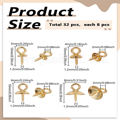 32 шт. 4 стиля 201 и 304 нержавеющая сталь винт-рым-шпилька скобы STAS-LP0005-22-1