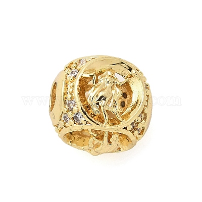 Латунные микро проложить кубического циркония бусы KK-Z095-04G-06-1