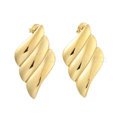 Серьги-гвоздики из нержавеющей стали 304 с ионным покрытием (IP) EJEW-P258-11G-1