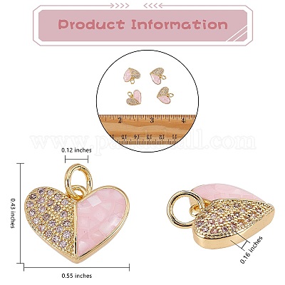 4 шт. Настоящая позолоченная латунь 18k с прозрачным кубическим цирконием KK-SZ0004-43-1