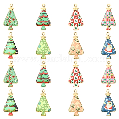 16 шт. 8 цвета подвески из сплава с рождественской тематикой FIND-FS0002-98-1