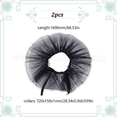 Съемные женские вышитые воротники из волокна AJEW-WH0248-632B-1