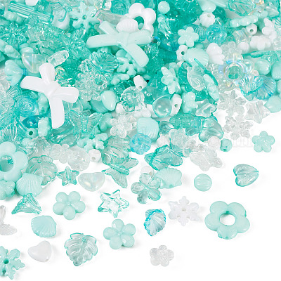 100 г прозрачных и непрозрачных акриловых бусин TACR-TA0001-57C-1