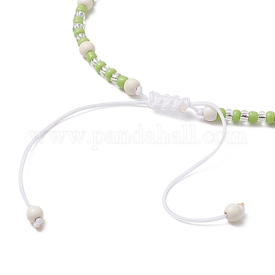 2шт. регулируемые плетеные браслеты из стеклянных бус BJEW-JB11664-1