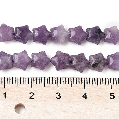 Нити бусин в форме звезд из натурального лепидолита/фиолетовой слюды G-Z080-A02-1