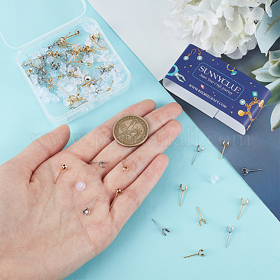 100 шт. 2 цвета фурнитура для сережек-гвоздиков из нержавеющей стали 304 STAS-SC0006-50-1