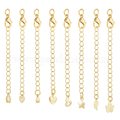 24 шт. 8 стиля латунных удлинителей цепи KK-GA0001-52LG-1