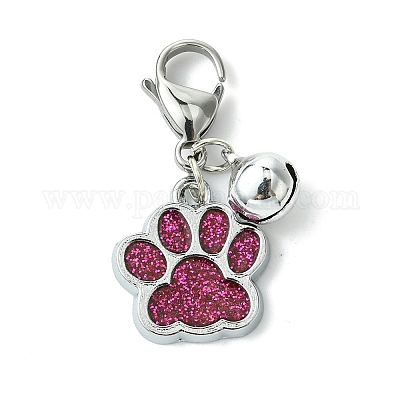 10 шт. 10-цветный блестящий эмалированный кулон с принтом собачьей лапы HJEW-JM02272-1