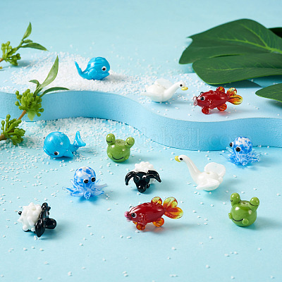 12 шт. 6 нити бусин-лэмпворк ручной работы с выпуклыми краями LAMP-BY0001-02-1