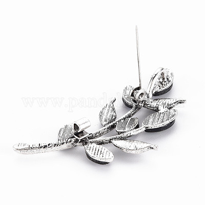 Булавка для броши из натуральной раковины морского ушка/пауа в форме листа G-N333-004A-RS-1