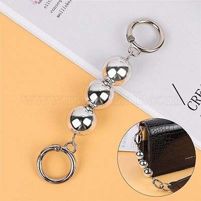 Удлинительные цепочки для сумок из стекла и жемчуга серебристого цвета PW-WG76867-04-1