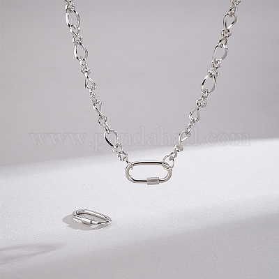 2 шт. 925 застежки-карабина из стерлингового серебра с родиевым покрытием STER-PH0002-42-1