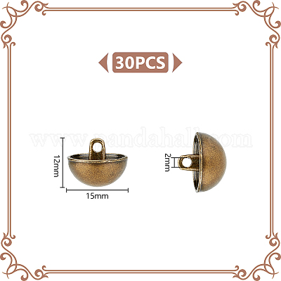 30 шт. пуговицы из сплава с 1 отверстиями FIND-UN0002-82-1