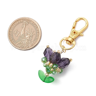 Подвески из цветочного стекла украшения HJEW-MZ00248-06-1