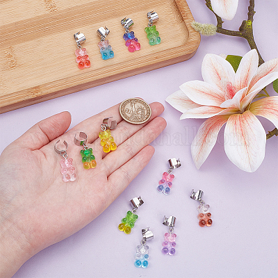 12 шт. подвеска-стетоскоп в виде медведя из смолы HJEW-OC00160-1